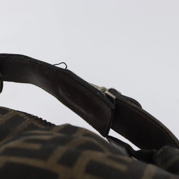 FENDI Zucca Canvas Hand Bag Brown Black Auth bs24769 - Picture 10 of 16